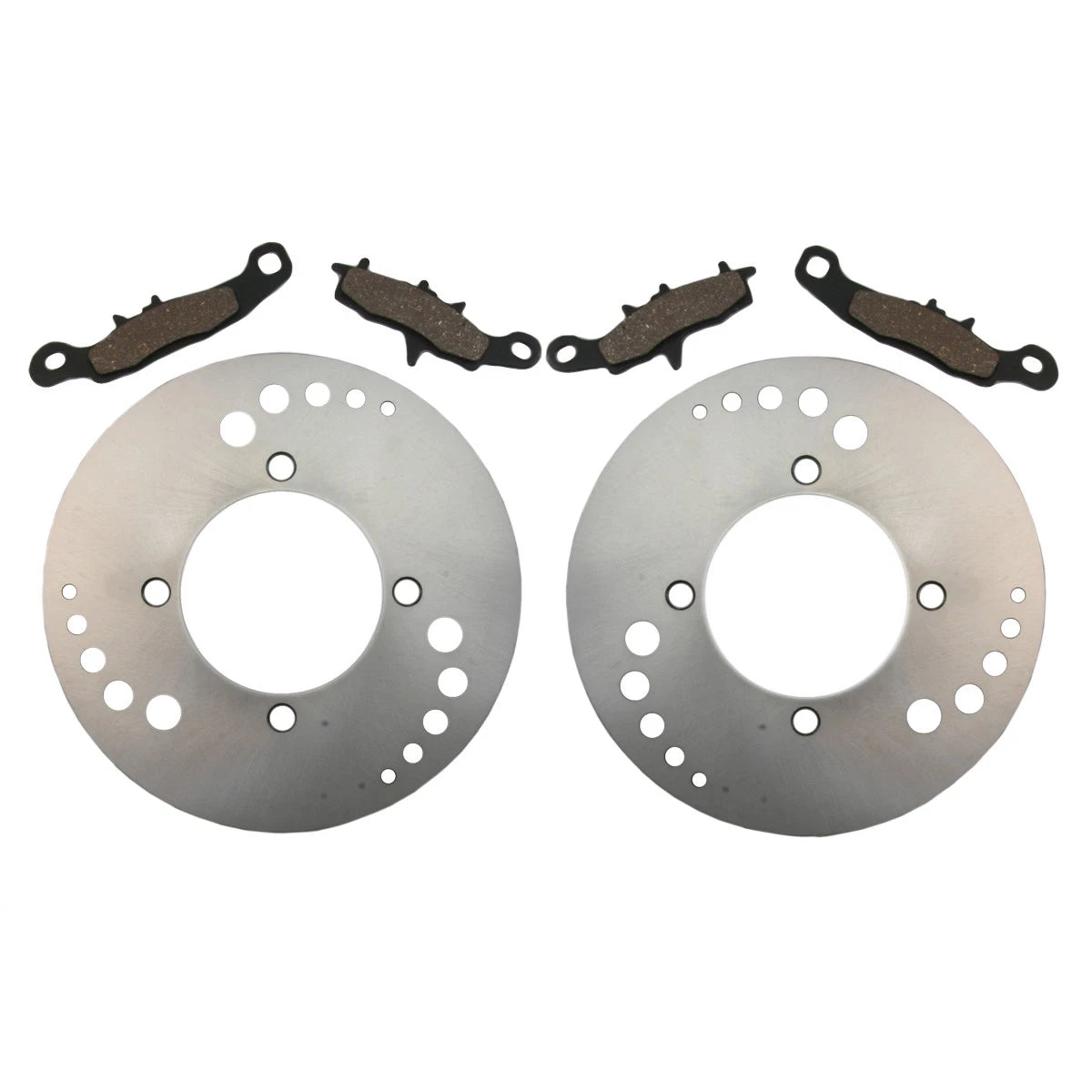 2 x Front Disc Rotors & Brake Pads for Kawasaki Prairie 700 4x4 (2004–2006)