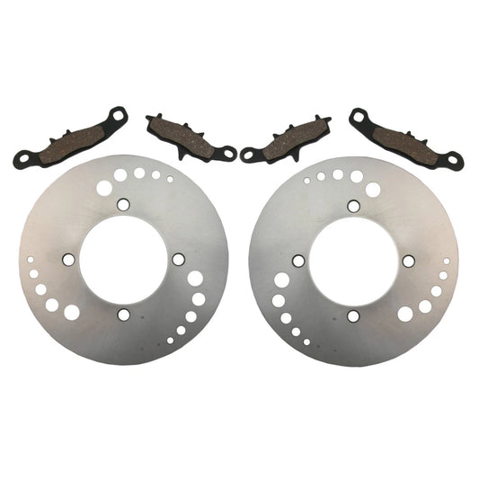 2 x Front Disc Rotors & Brake Pads for Kawasaki Prairie 700 4x4 (2004–2006)