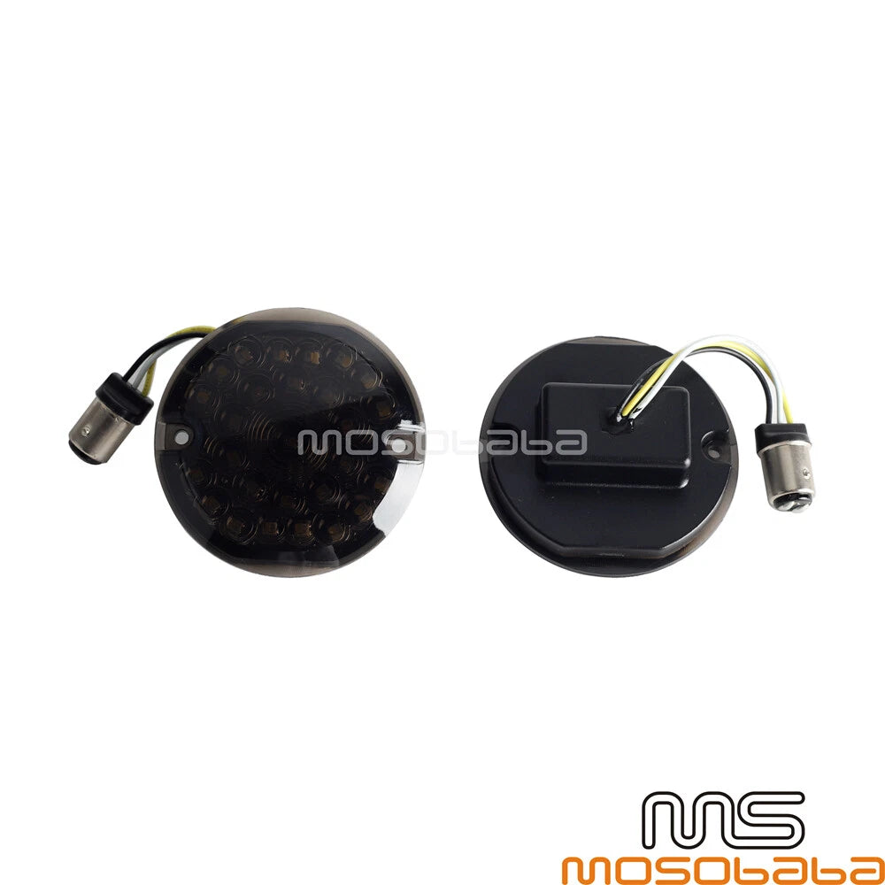 Integrated LED Lens Cover Front Turn Signal Light for Harley FLHT FLHR FLSTN