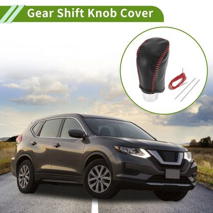 Gear Shift Knob Cover for Nissan Rogue (2017-2020) Pebbled Black Red