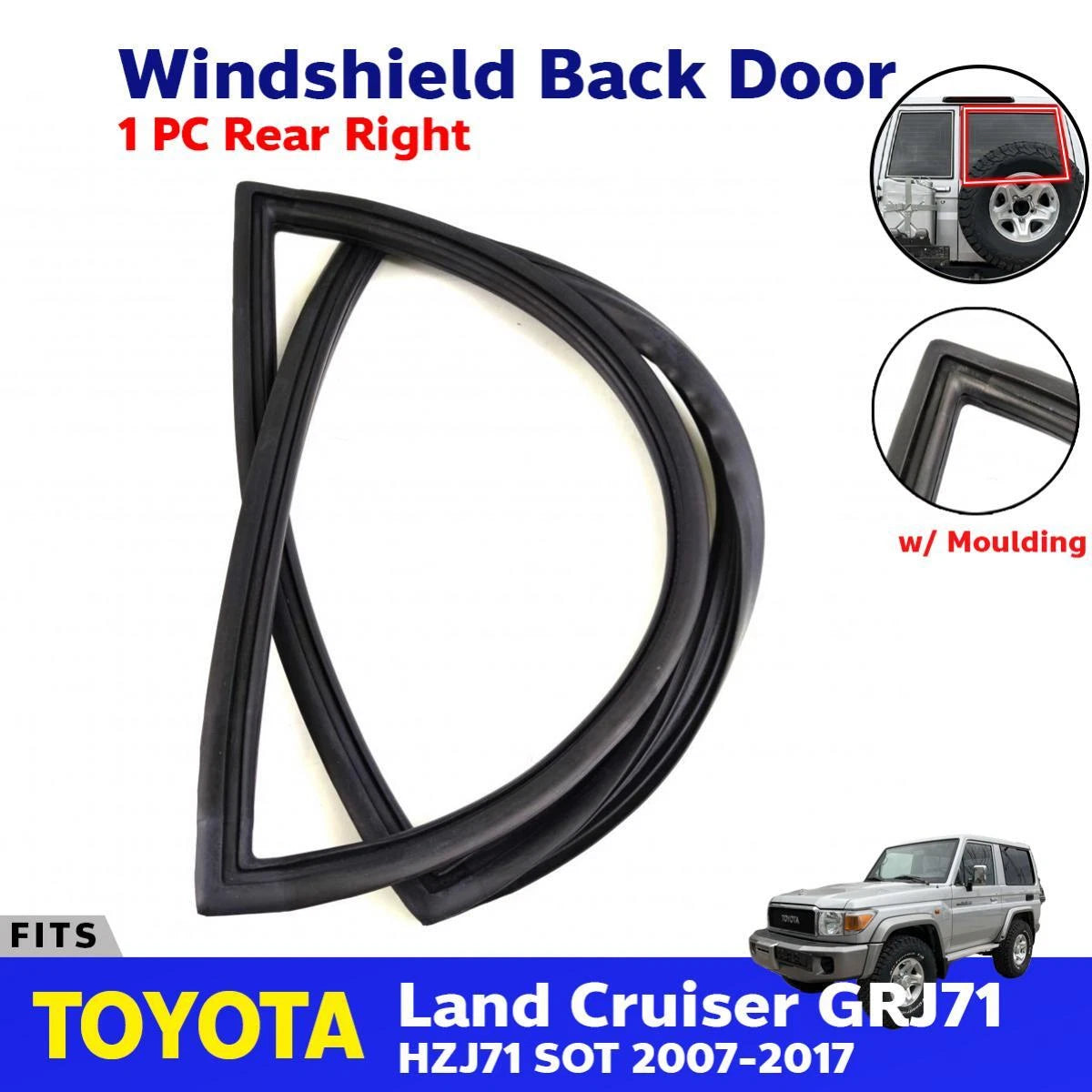 Windshield Back Door w Mldg SWB RR Fits Toyota Land Cruiser FZJ71 HT 2007-17 D01