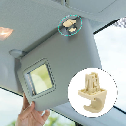 2 x Beige Car Sun Visor Hook Clip Retainer for Toyota Highlander