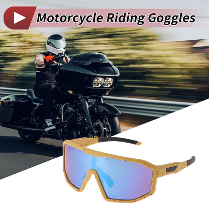 Riding Goggles Blue Lens Yellow Red Frame Tri-Acetyl Cellulos for Motorcycle