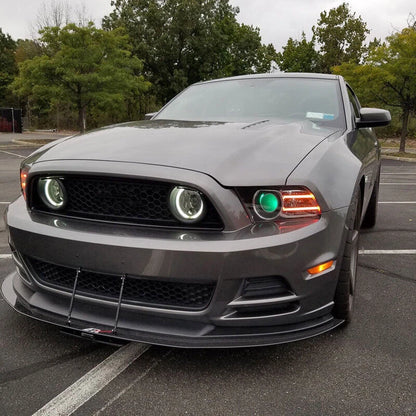 Black Adjustable Bumper Lip Splitter Strut Rod Tie Support Bar for Dodge Charger