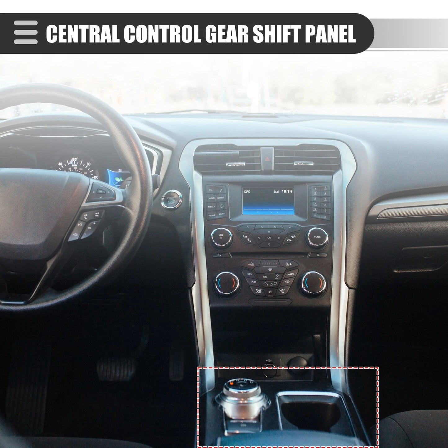 Central Control Gear Shift Panel Cup Holder Cover for Honda Ridgeline (2020-2023)