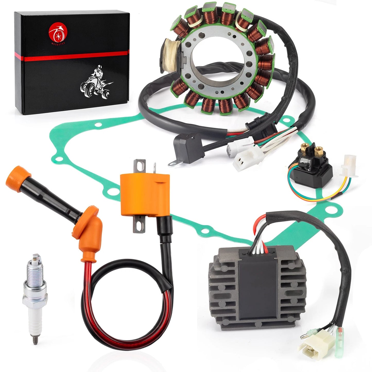 Stator Rectifier Ignition Coil Relay Gasket Kit for Yamaha Grizzly 600 1998