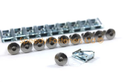 Bolts m5 5mm & Spire Speed Clips U Nuts Stainless x10 for Motorcycle