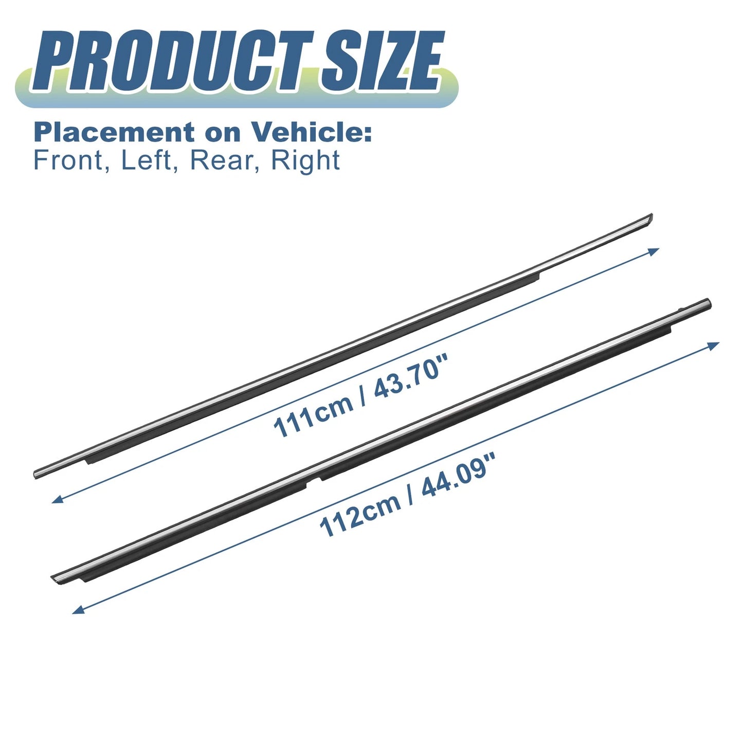 4 x Window Weatherstrip Door Seal Belt for Toyota Camry (2007–2011)