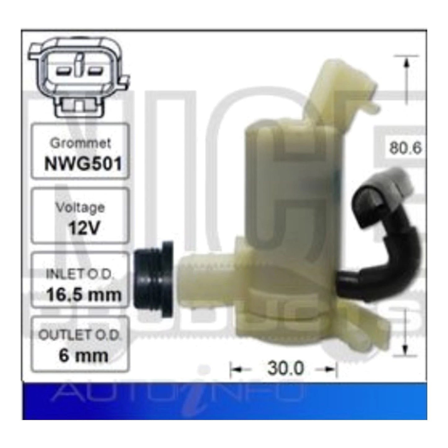 Front Windscreen Washer Pump for Mitsubishi Mirage LA (2014-2017)
