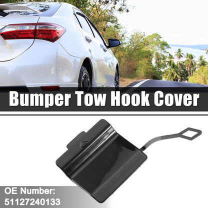 Rear Left Bumper Tow Hook Cover for BMW 550i (2011-2013) Black