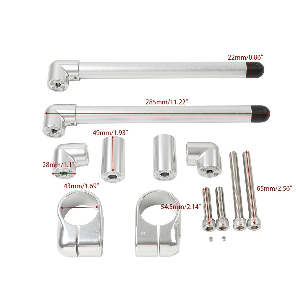 43MM Cafe Racer 7/8" Motorcycle Universal Clip-On Handlebar for Various Models