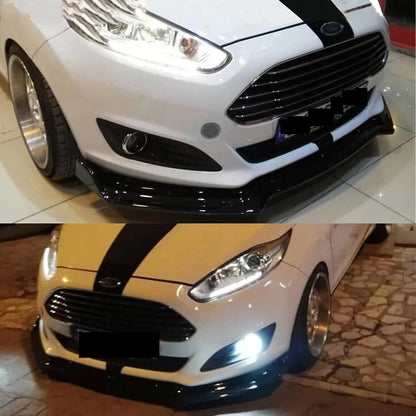 Front Bumper Lip Splitter for Ford Fiesta Mk6 (2008-2017) 3 Pcs