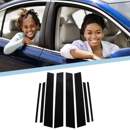 8 Pcs Black Car Pillar Window Trim Covers for Toyota RAV4 (2013-2018)