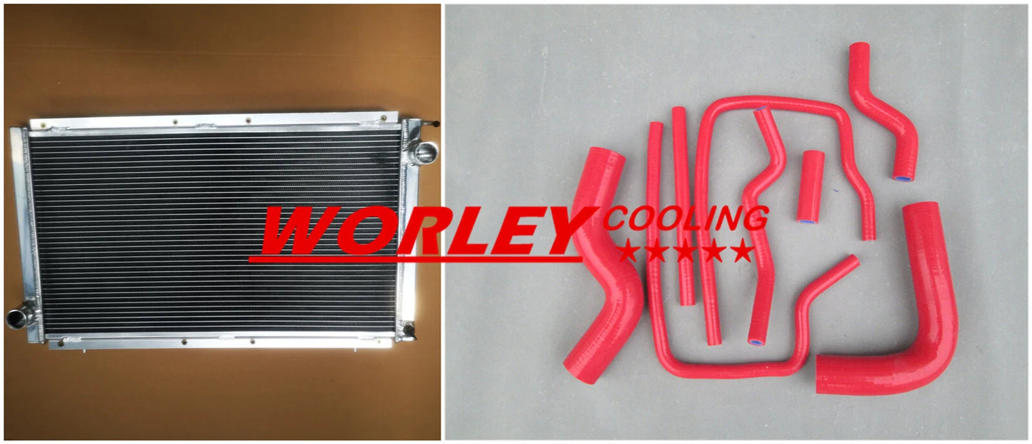 Aluminum Radiator & Red Hose for Subaru Impreza WRX GC8 EJ20 STI (1996-2000)