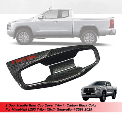 2 x Door Handle Bowl Cup Covers for Mitsubishi L200 Triton (2024-2025)