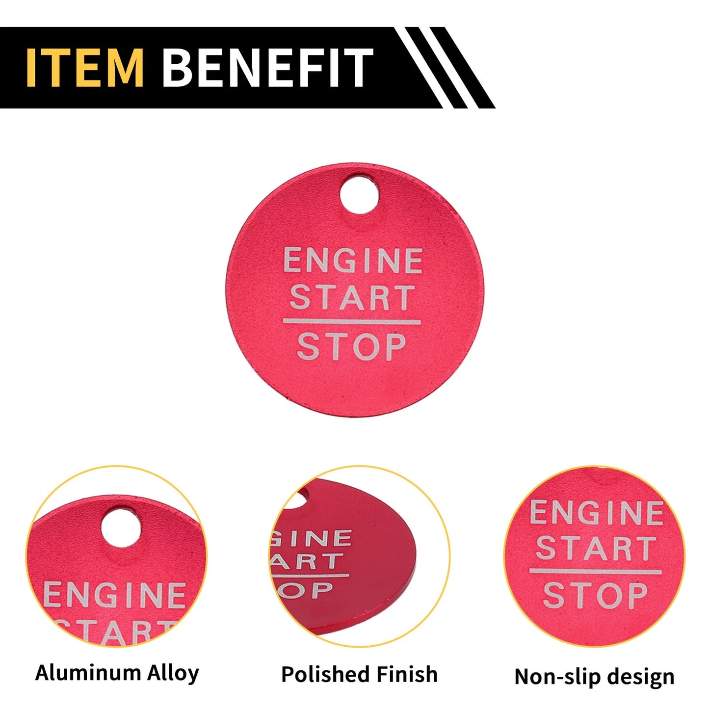 Engine Start Stop Button Cover for Ford F-150 (2016-2021) Red
