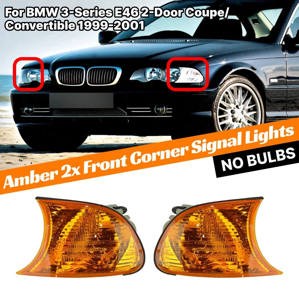 Pair / Corner Signal Parking Lights for BMW 3Series E46 2-Door (1999-2001)