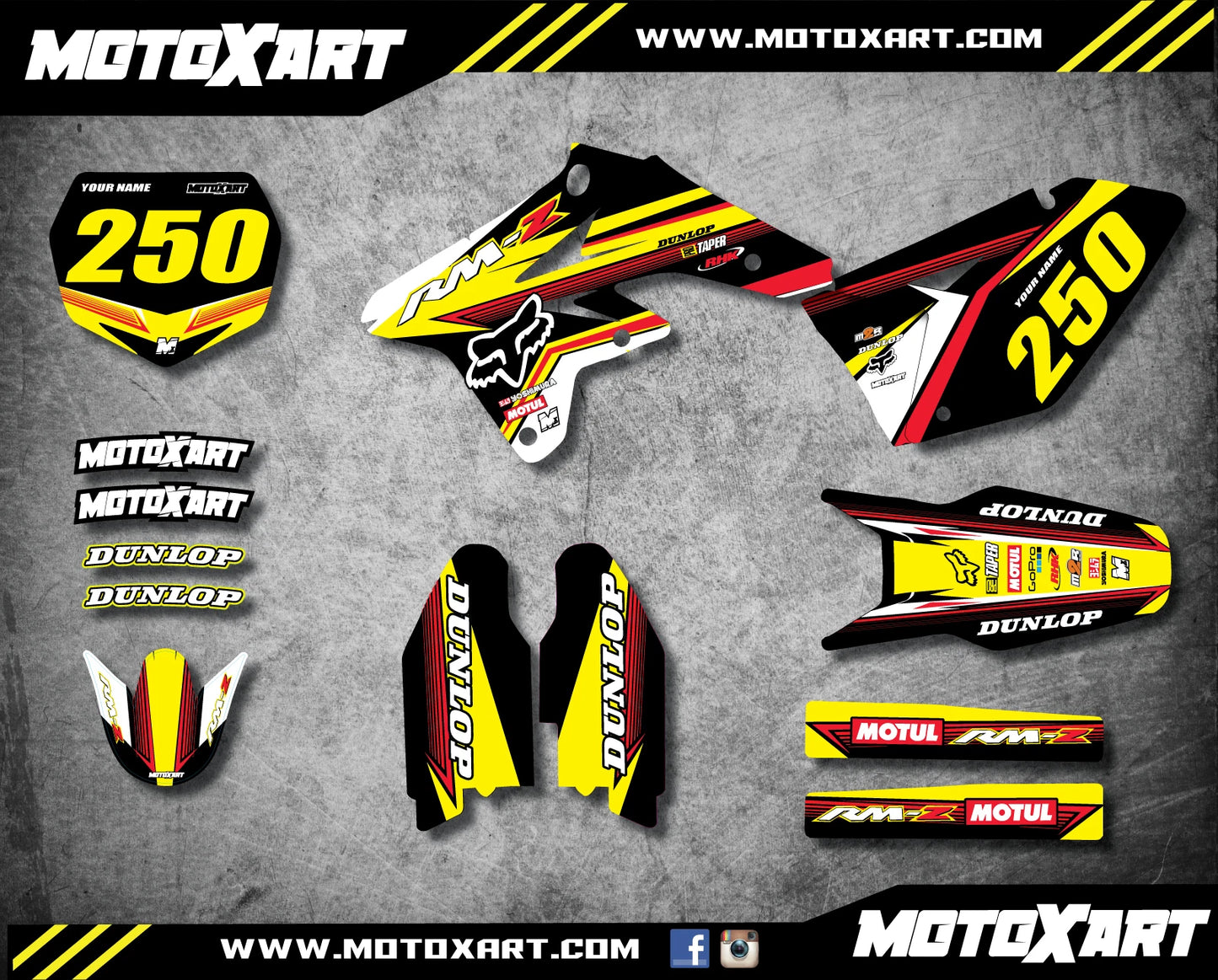 Custom Graphics Kit Speeder Style for Suzuki RMZ 250 (2007-2009)