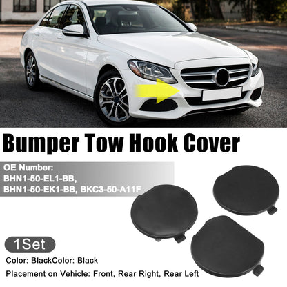 3 x Car Front Rear Bumper Tow Eye Hook Cover Caps for Mazda 3 (2014-2016)