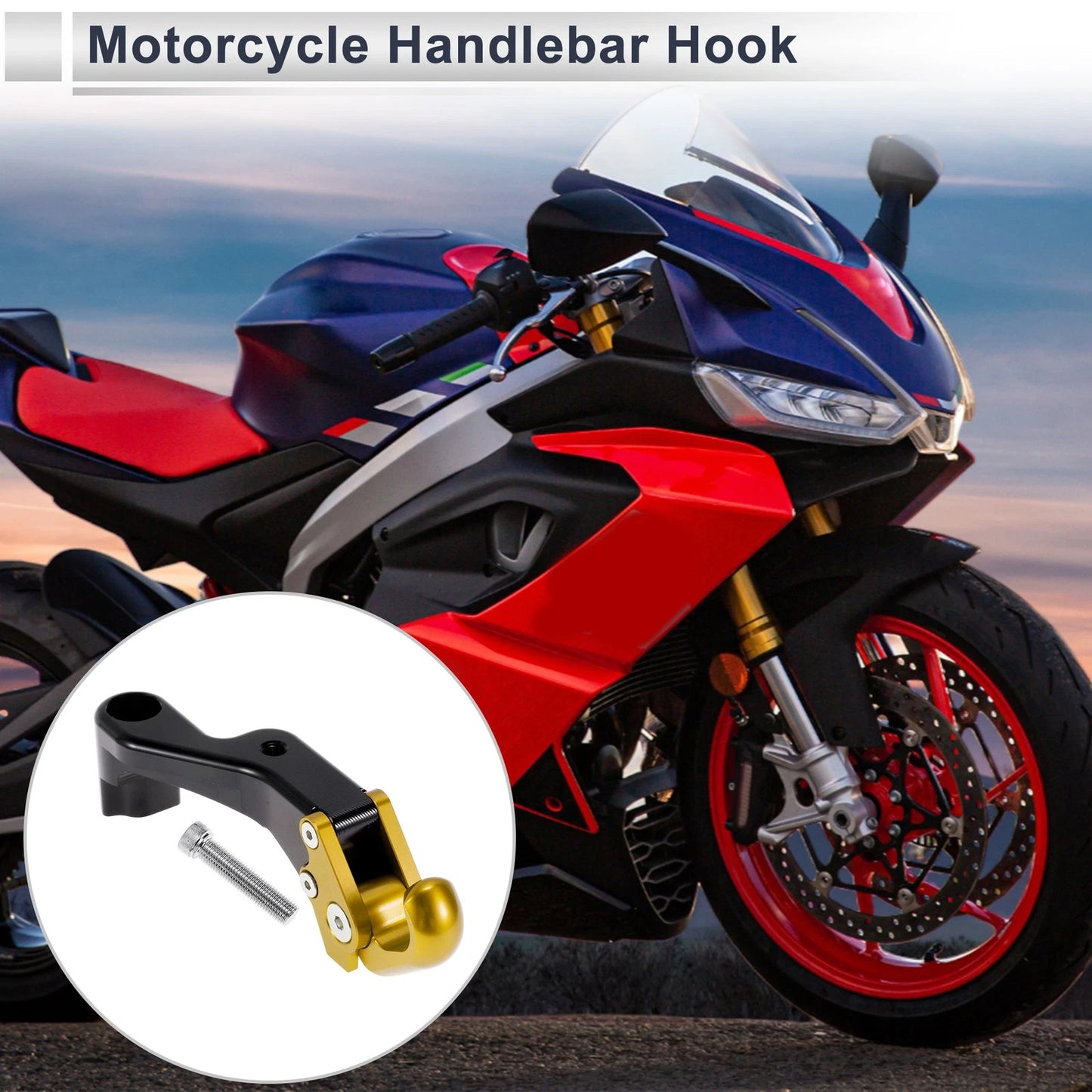 Crooked Flat Handle with Hook for Motorcycle