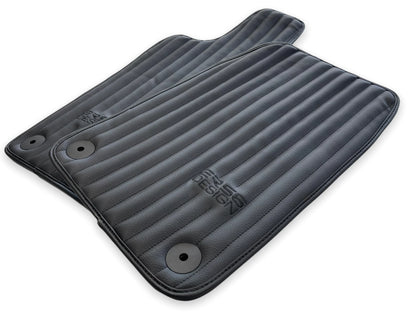 Black Leather Floor Mats for Aston Martin DB11 Volante 2017-2022