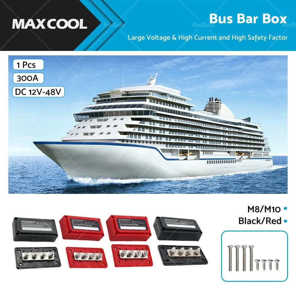 300A M8/M10 DC12V-48V Bus Bar Power Distribution Terminal Block