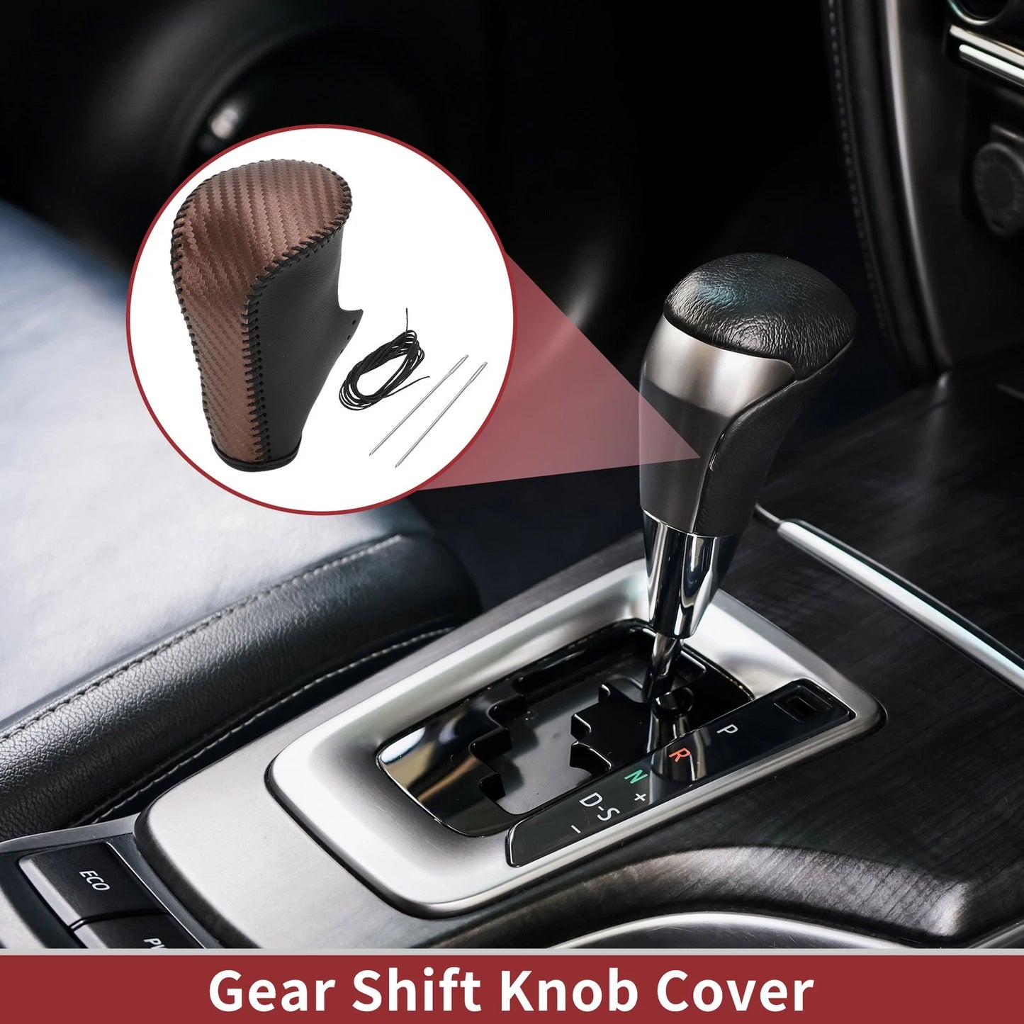 Brown Carbon Fiber Gear Shift Knob Cover for Honda Accord (2008-2012)