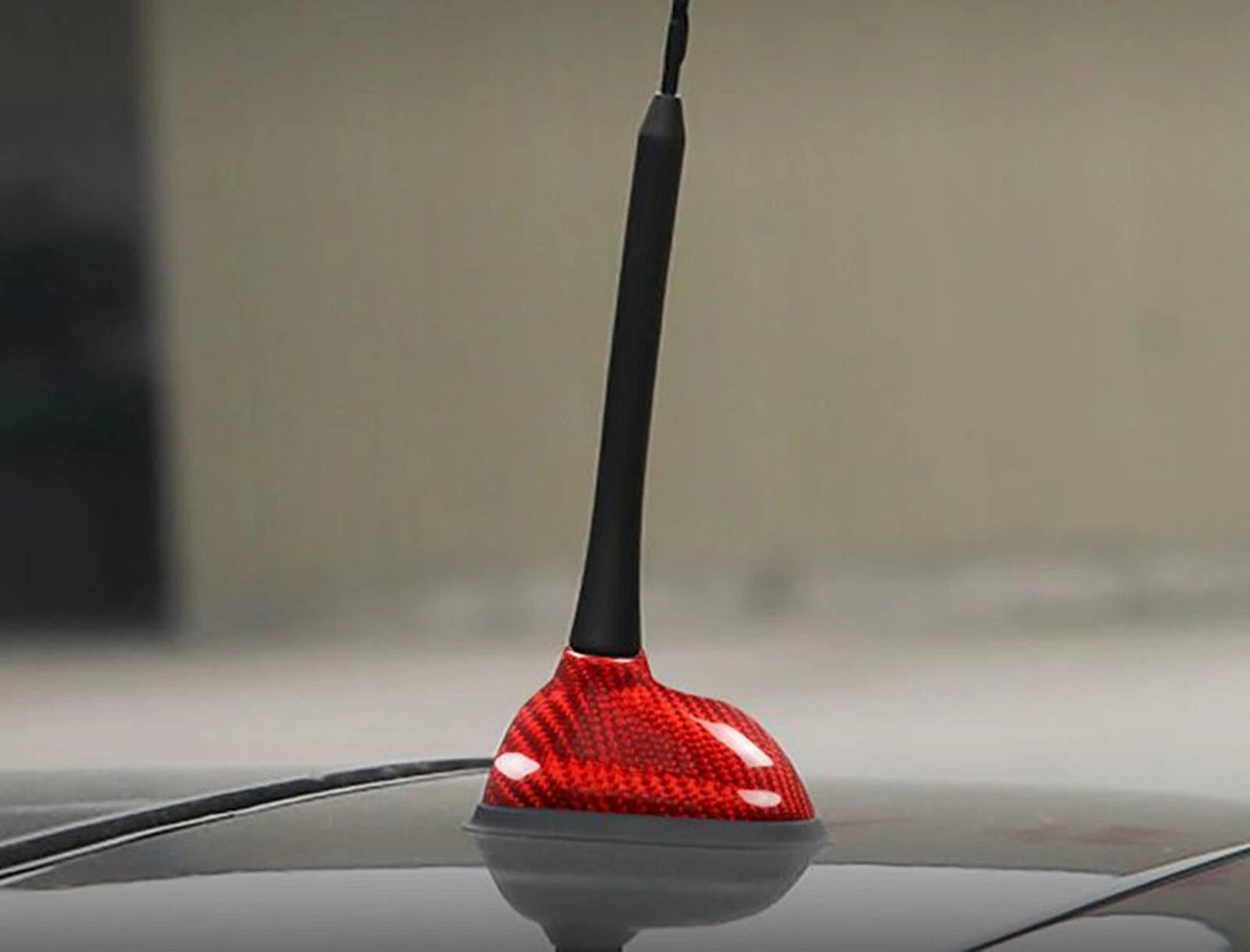 1pc Roof Antenna Cover for Mini Cooper R55/R56 (2006-2013) Carbon Fiber Red