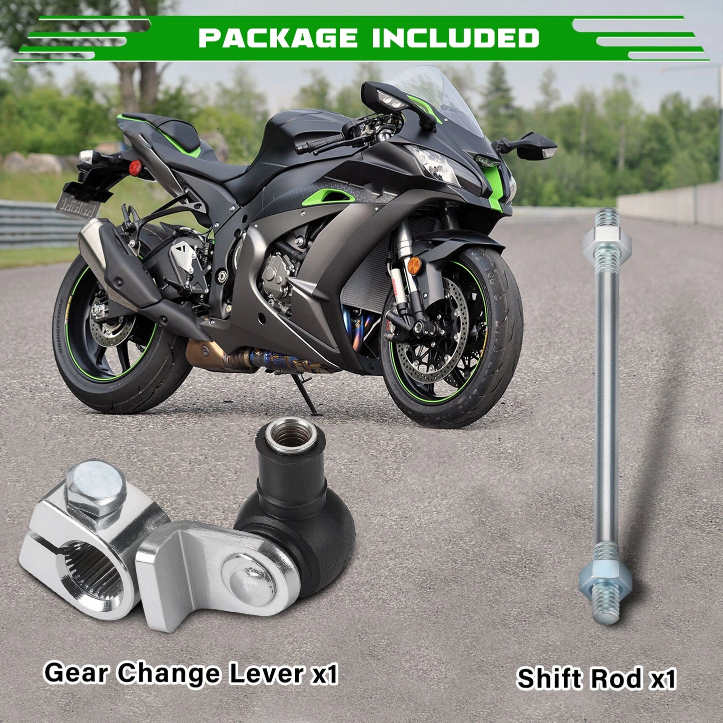 Gear Change Lever & Shift Rod for Kawasaki Ninja 300 (2013–2017)