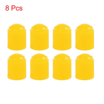 8pcs Yellow Plastic Tire Valve Stem Cap Cover for Motorcycle Bike Car