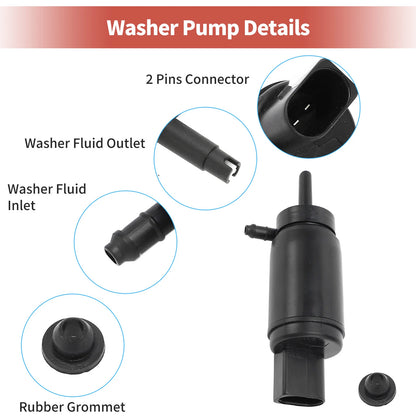 Windshield Washer Pump w/Grommet for Audi A6 (2005-2011)