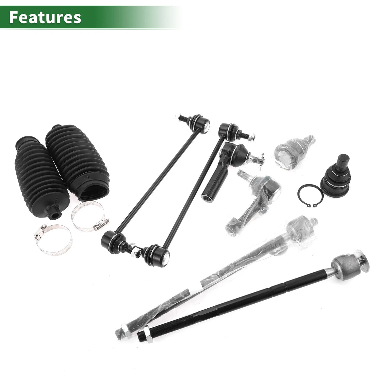 10 x Front Suspension Kit Tie Rod Ends Sway Bar Links for Mazda