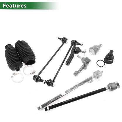 10 x Front Suspension Kit Tie Rod Ends Sway Bar Links for Mazda