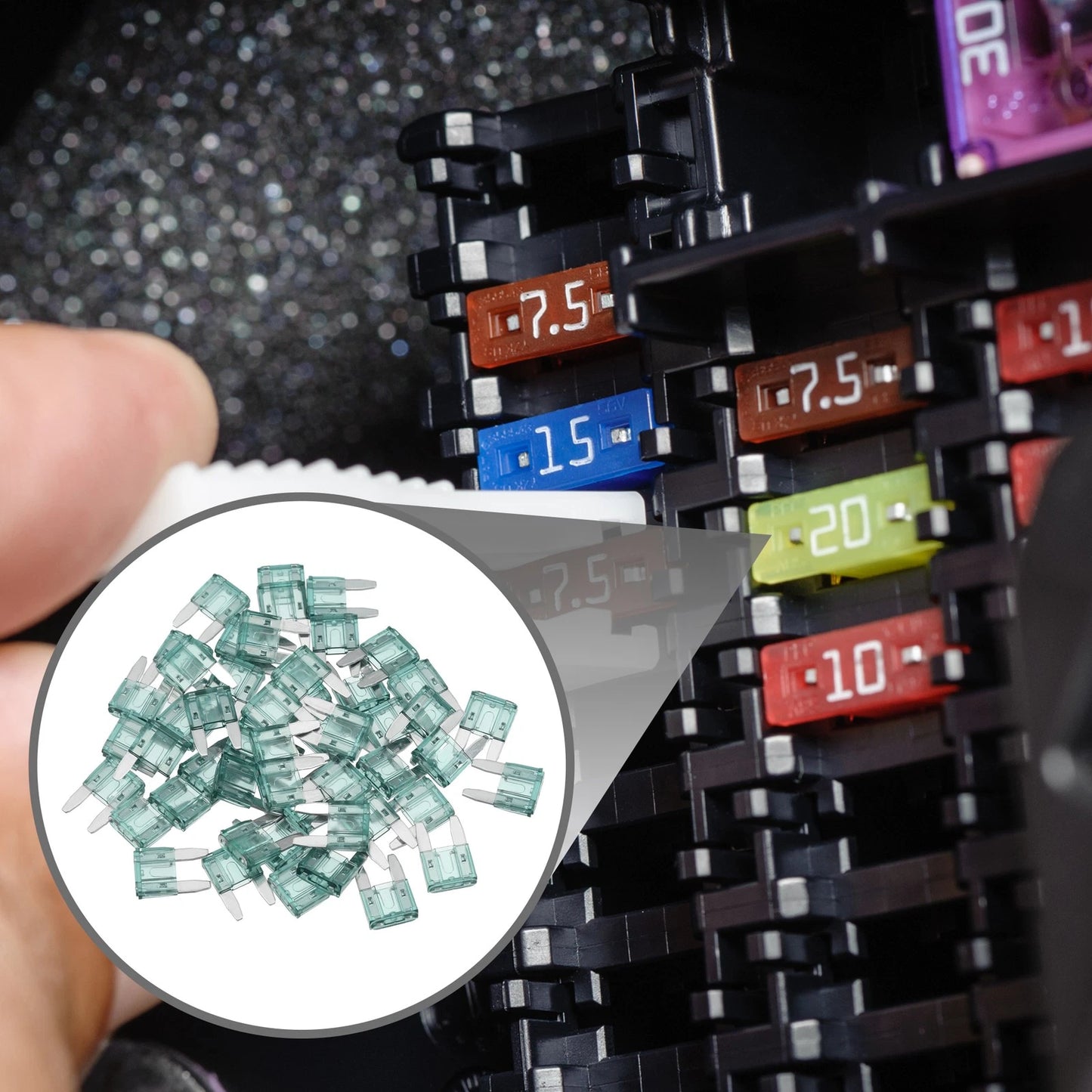 50 Pcs Mini 1AMP APM/ATM Blade Fuses for Car Short Circuit Protection