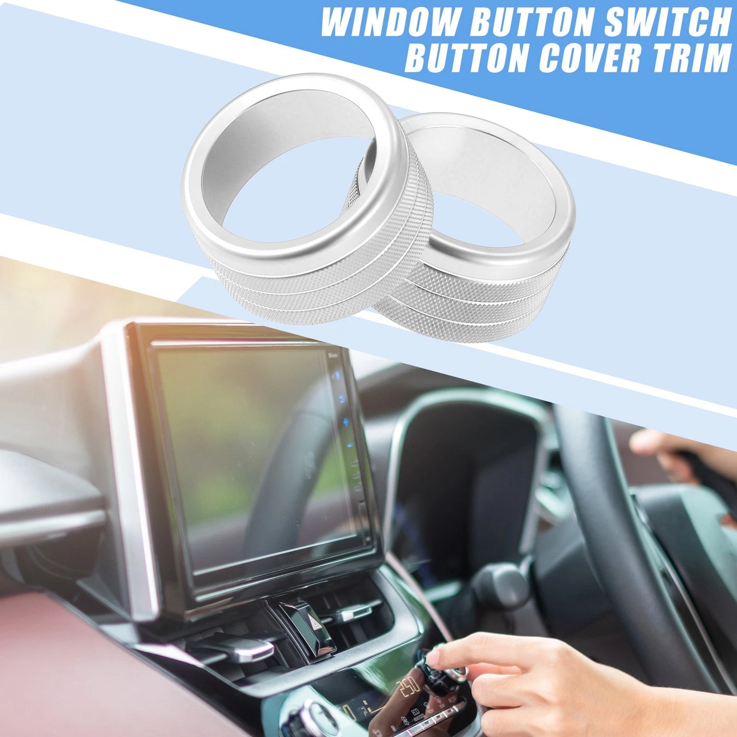 AC Control Switch Knob Cover Set of 2 for Toyota Tundra (2014-2021)