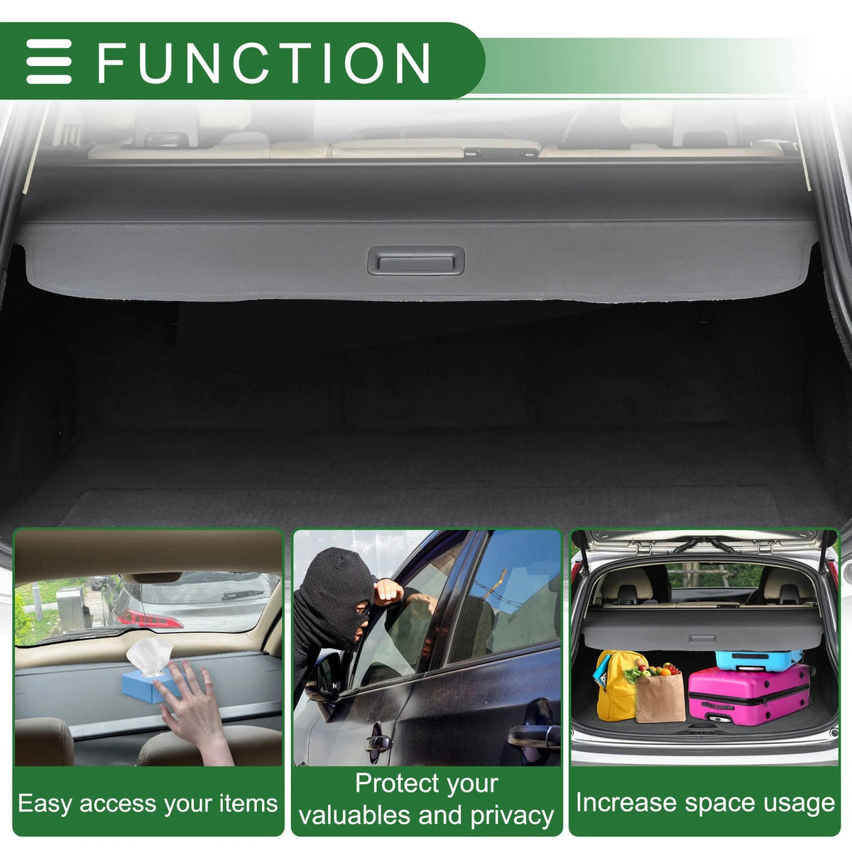 Car Trunk Retractable Cargo Cover for Mercedes-Benz R-Classe S251 2007-2019