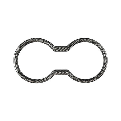 Carbon Fiber Console Water Cup Holder Panel Trim for Ford Mustang 2024