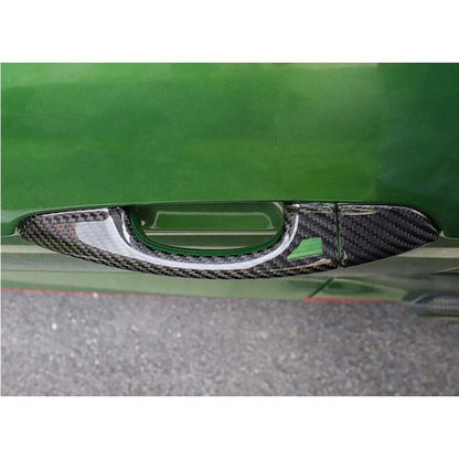 DRY Carbon Fiber Exterior Door Handle Cover Trim For Ford Mustang 2015-2023