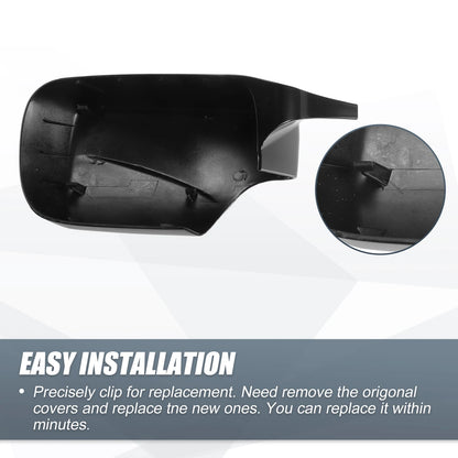 Rearview Mirror Cover Cap Gloss Black for BMW E39 E46 325i 328i (1998-2005)