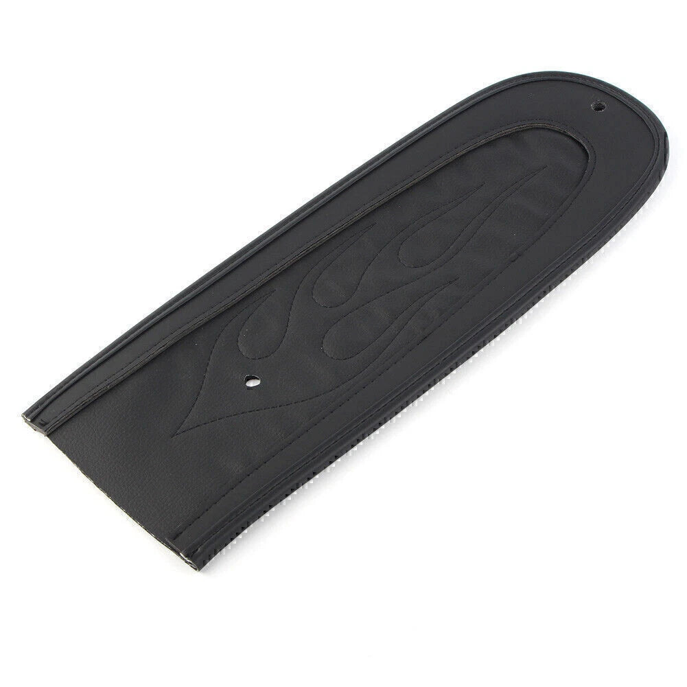 Black Flame Stitch PU Leather Rear Fender Bib for Harley Dyna (2006-2017)