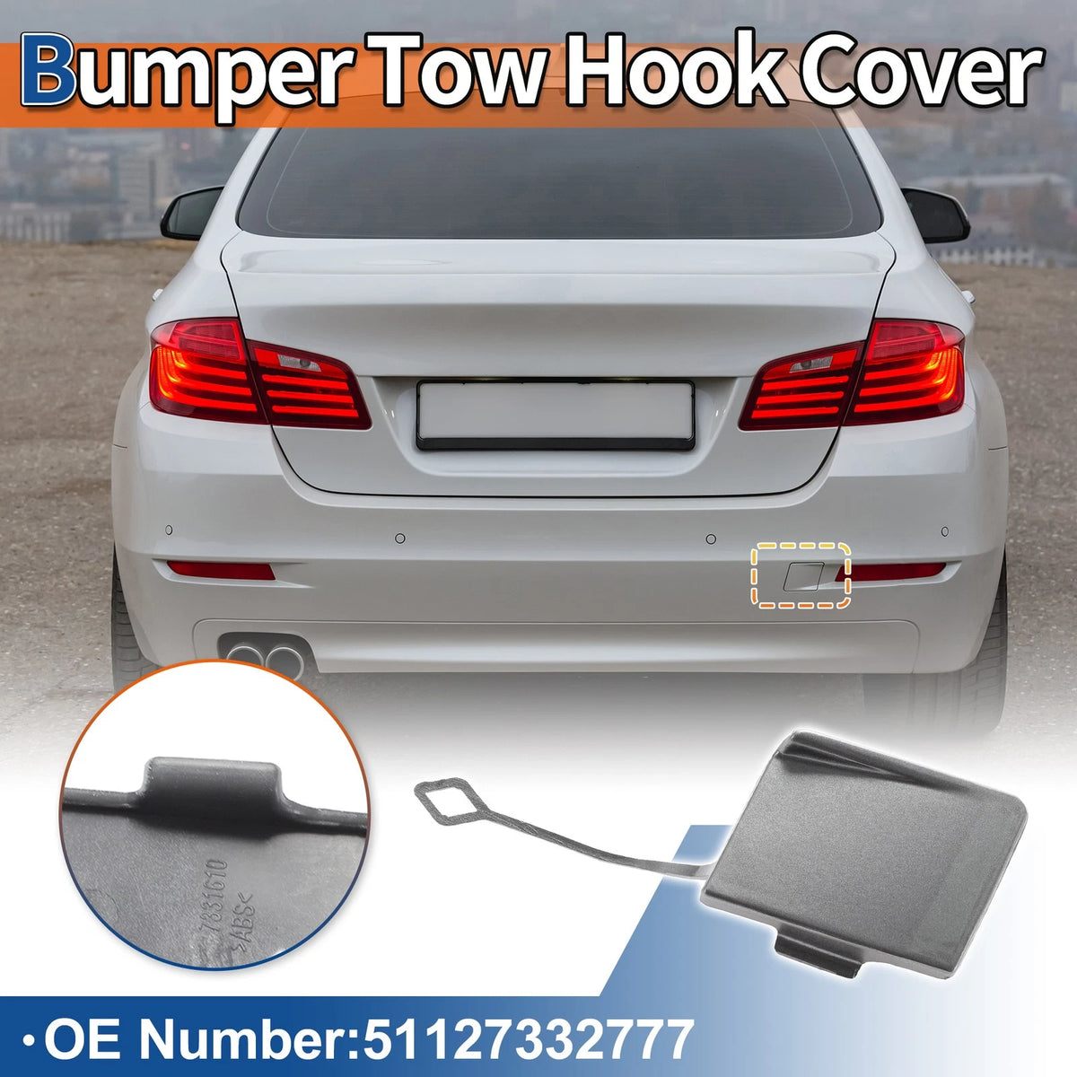 Rear Bumper Tow Hook Cover for BMW 5 Series F10 (2011-2017) - Space Grey