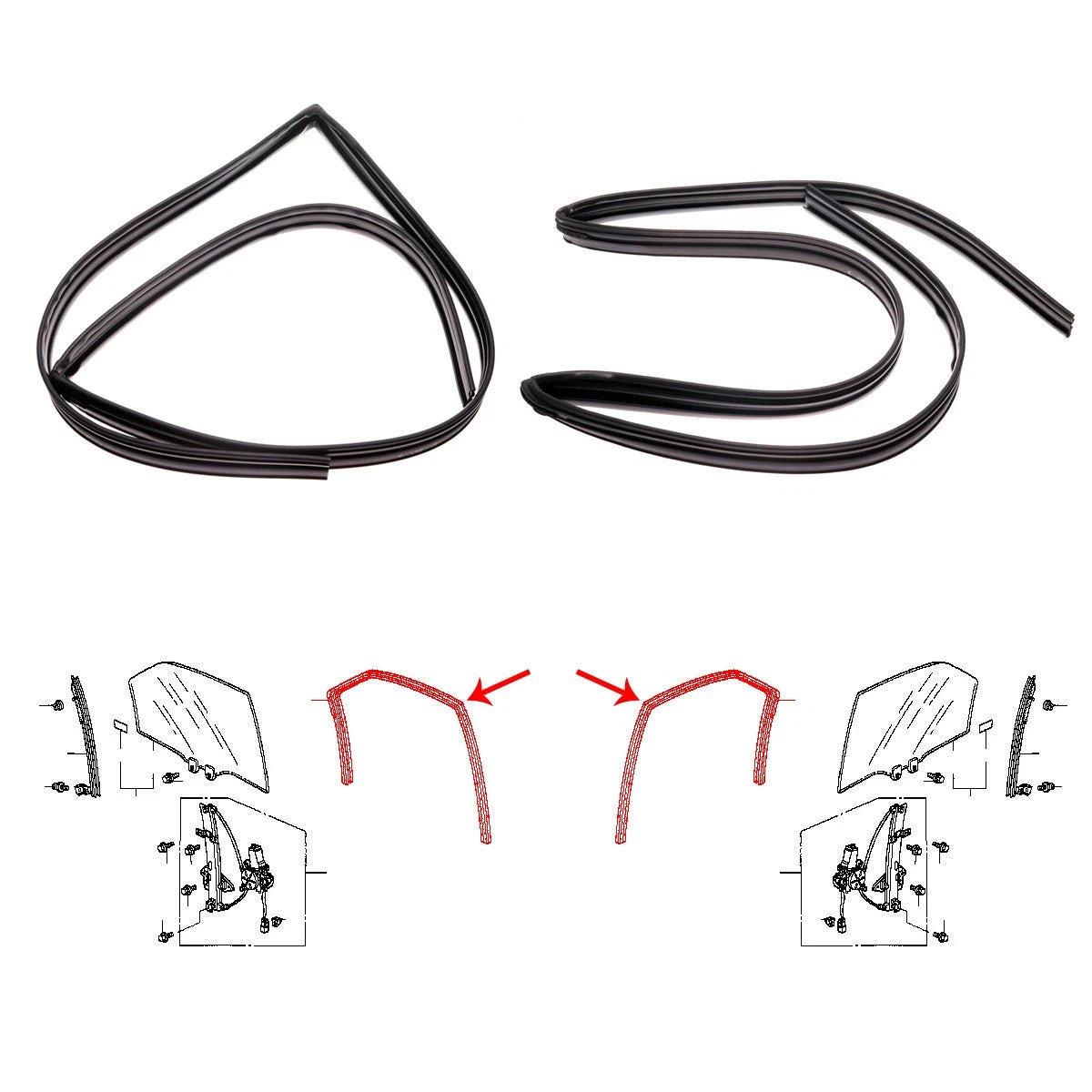 Weatherstrip Glass Run Channel for Honda City Sedan 2002-2008