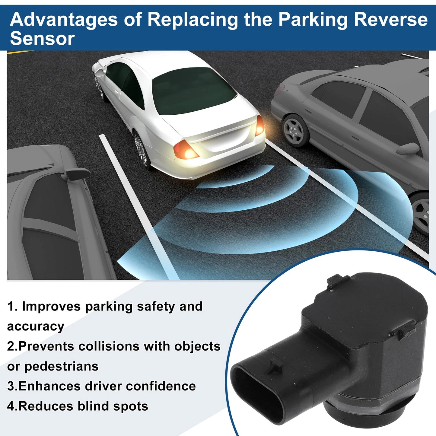Reverse Backup Parking Sensor for Ford Escape 2012-2019 (2 x Sensors) Black
