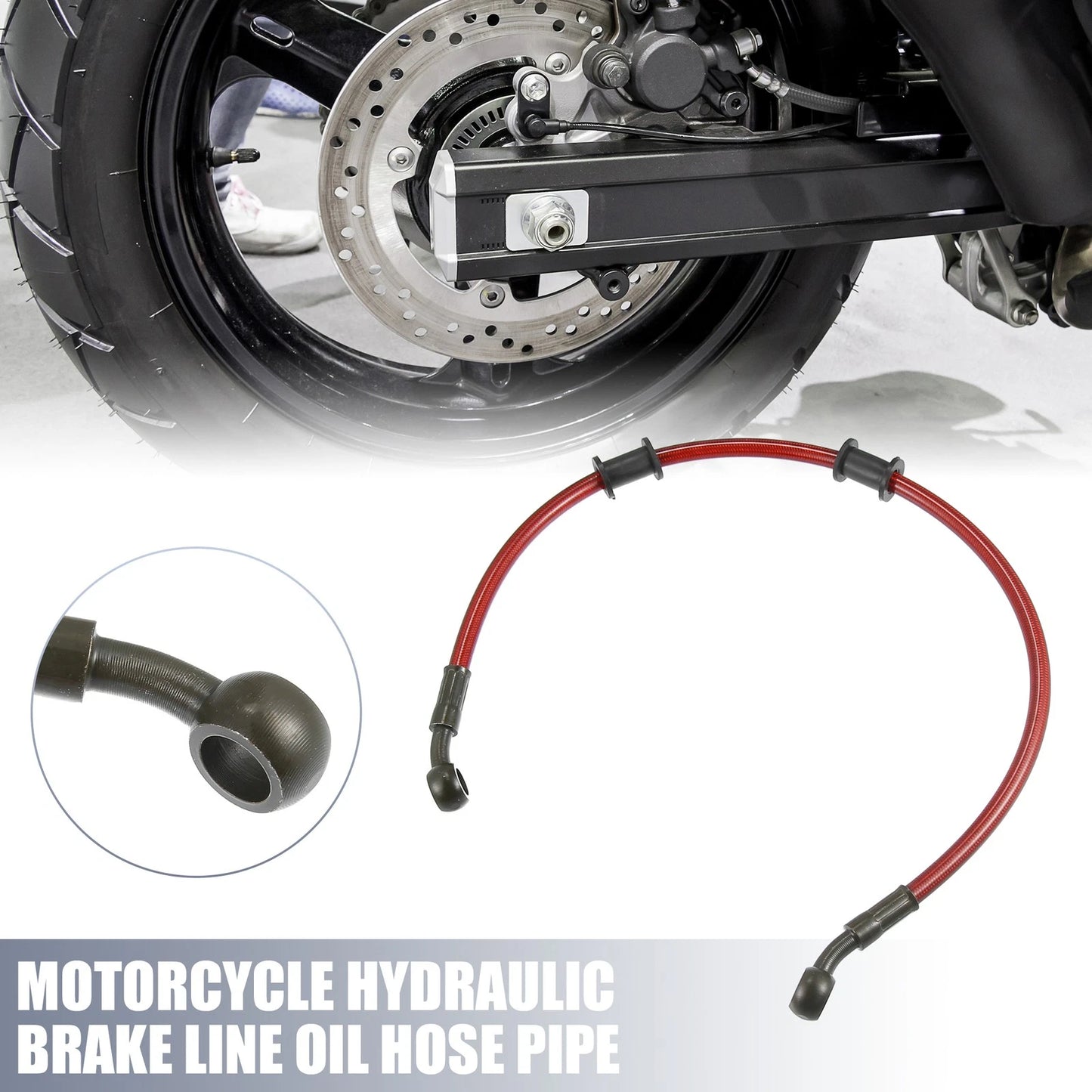 50cm 19.69" 10mm Motorcycle Hydraulic Brake Line Oil Hose Pipe for Motorcycle