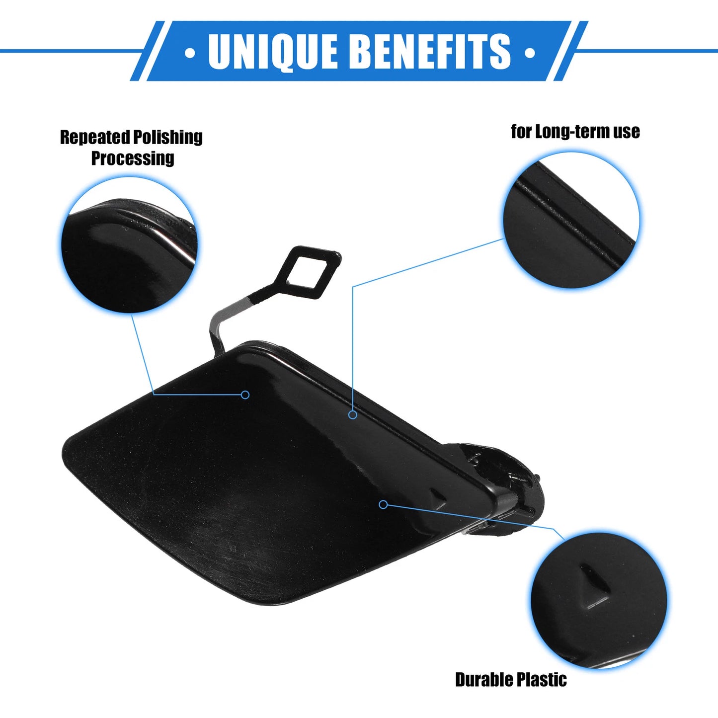 Front Right Tow Hook Cover for BMW 320i (2013-2018) Plastic Black