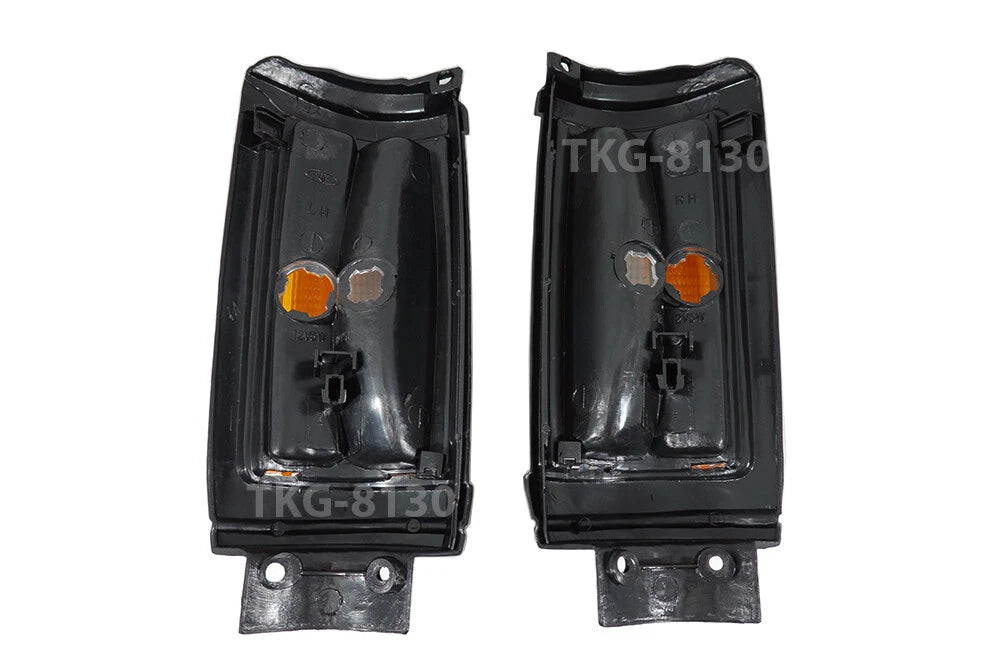2 x Corner Light Lamps Black Trim for Mitsubishi  L200 (1986-1994)