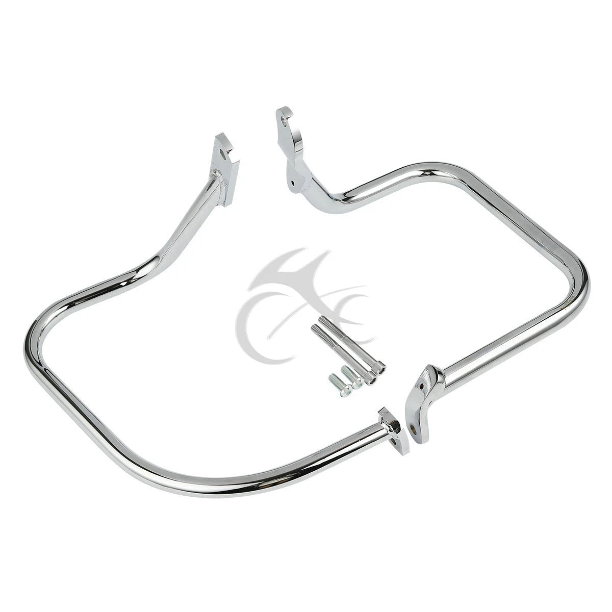 Chrome/Black Saddlebag Guard Rail Crash Bar for Harley FLST FLSTC (2000-2017)