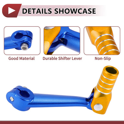 Folding Gear Shift Lever for Bosuer M5 Blue Gold Tone Silver Tone