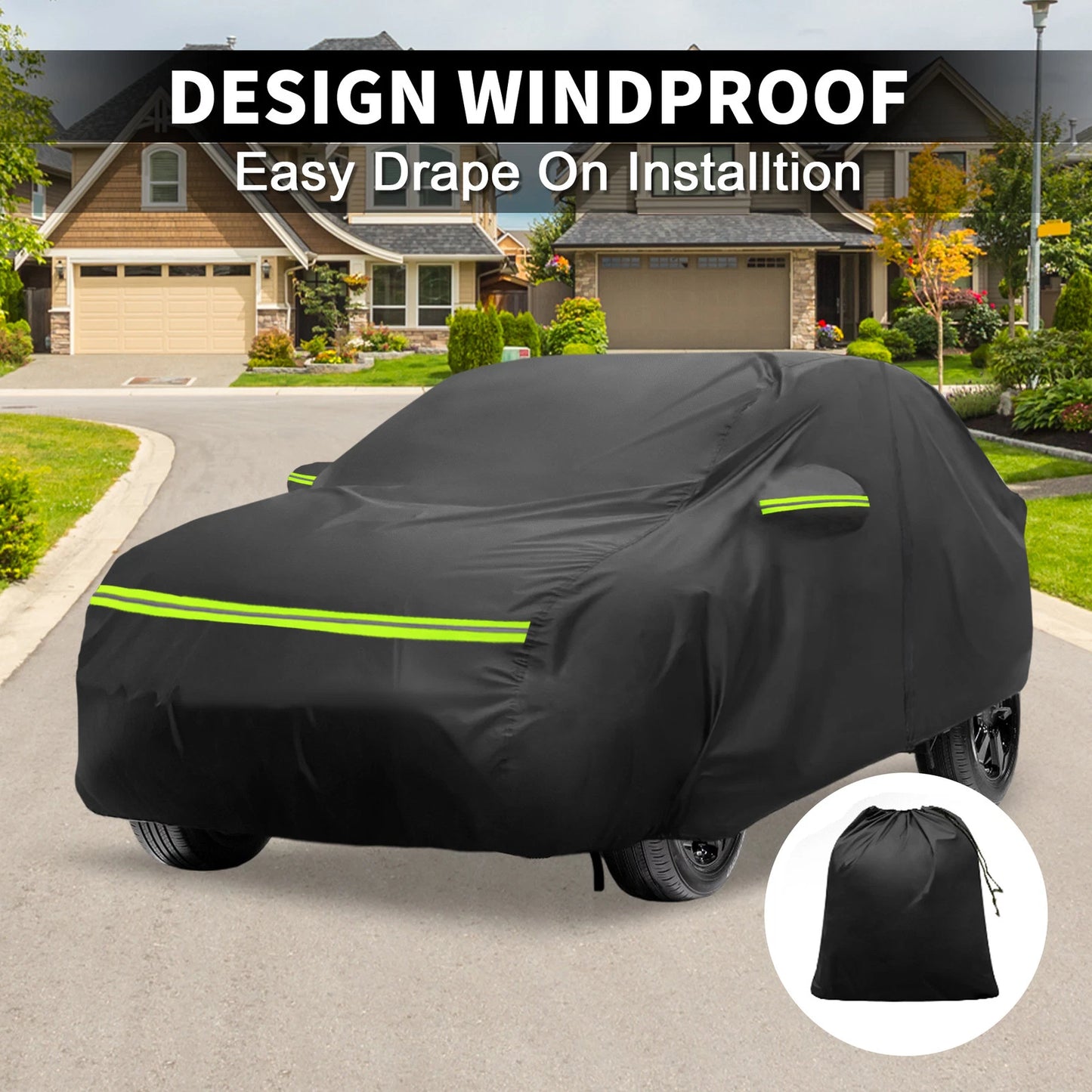 Waterproof 226D-PU Car Cover for Mercedes-Benz GLA 2013-2023 with Zipper