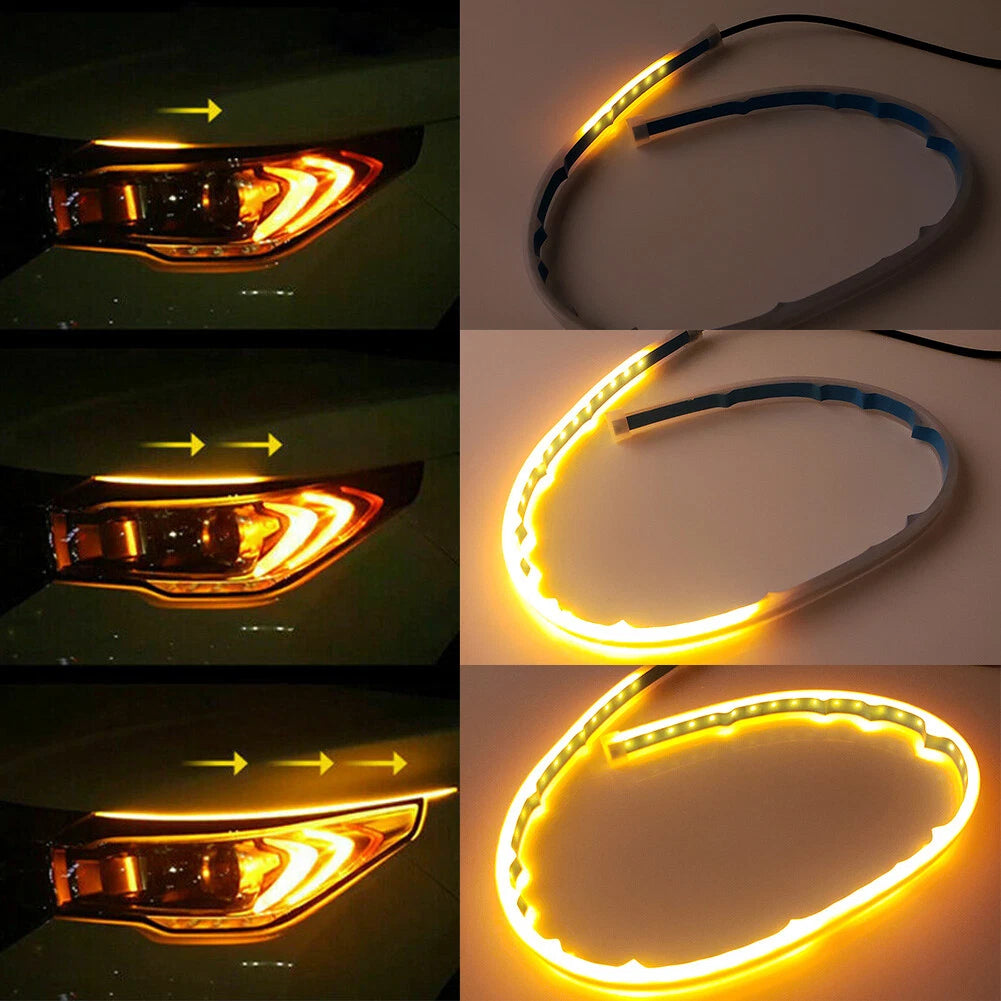 Bright Yellow DRL LED Strip Turn Signal Lights for Make & Model